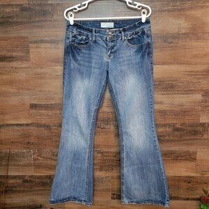 Vtg Maurices Jeans 6 S Ani Flare Jeans Low Rise Medium Light Wash Denim Y2K